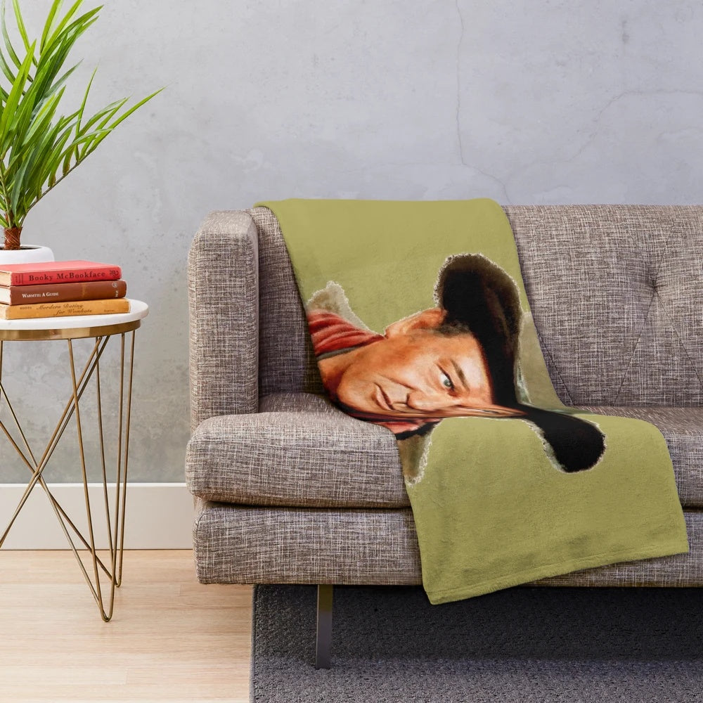 John Wayne Plush Blanket Featuring Classic Cowboy Imagery