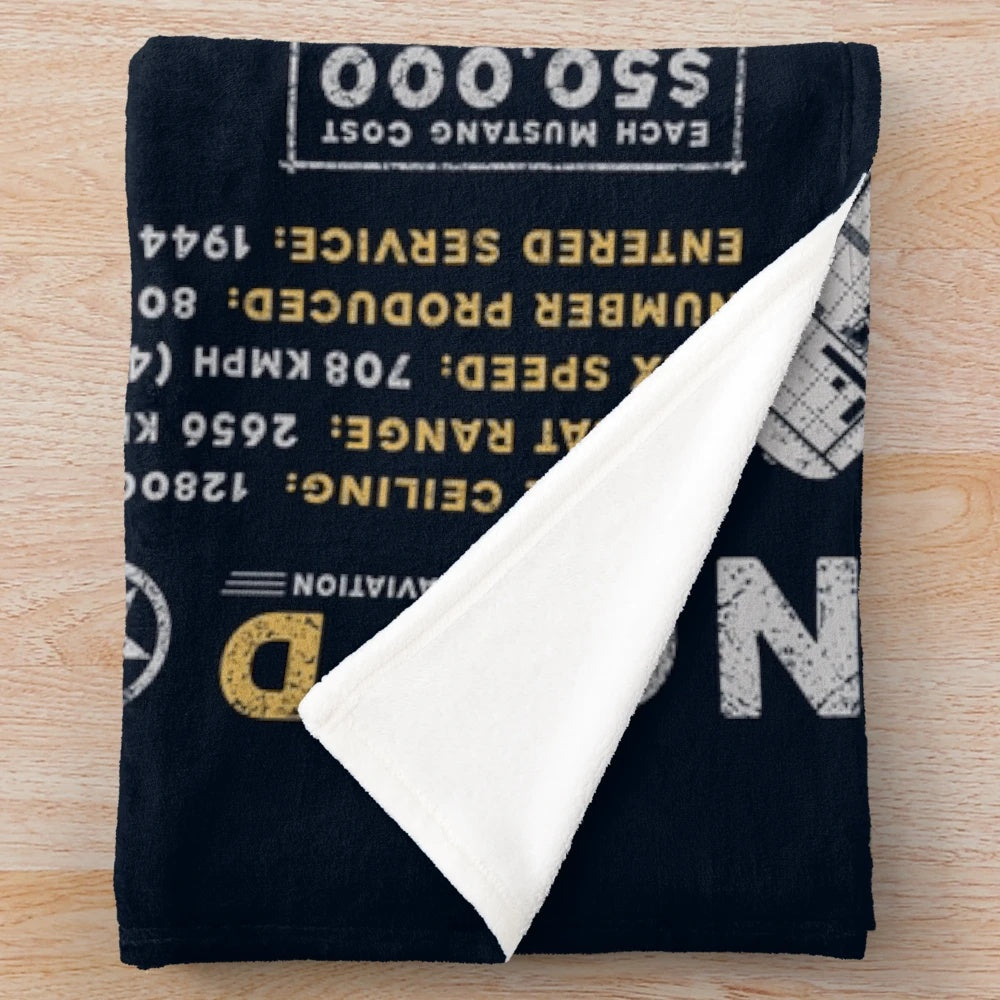 P-51 Mustang Plush Blanket with Tuskegee Airmen Inspired Design