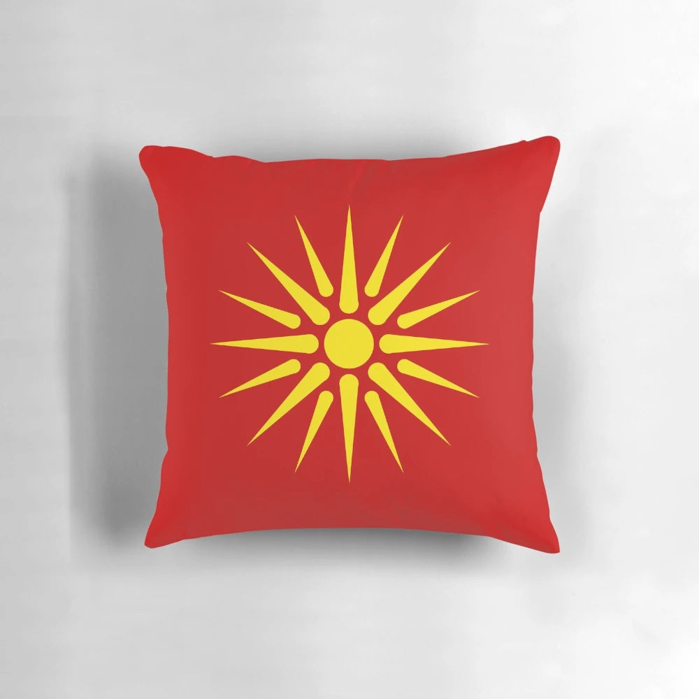 Macedonian Vergina Sun Pattern Decorative Throw Pillow