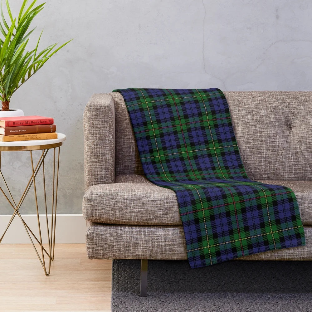 MacEwan Tartan Plush Blanket with Scottish Highland Inspired Tartan Pattern