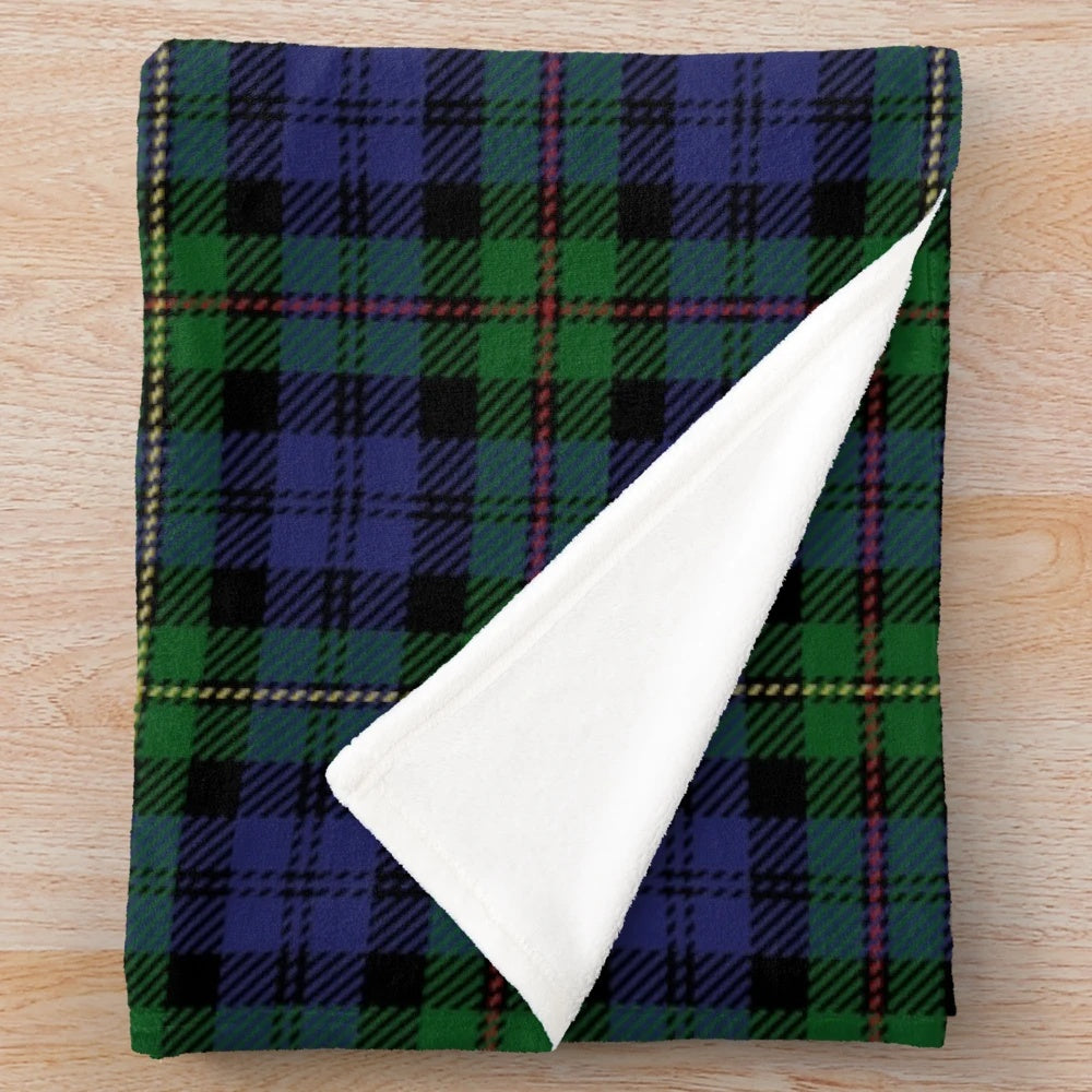 MacEwan Tartan Plush Blanket with Scottish Highland Inspired Tartan Pattern