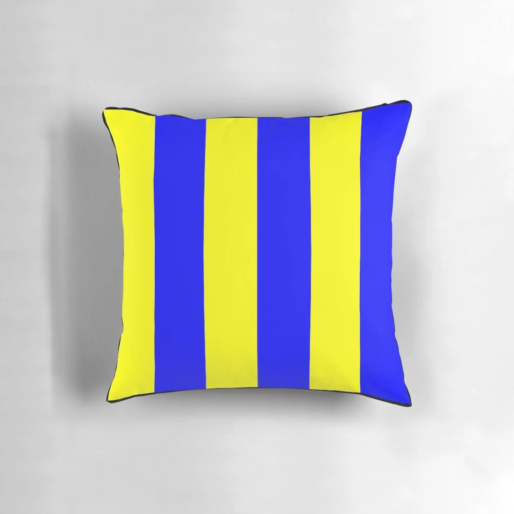 Vibrant maritime signal flags pillow with nautical alphabet collection