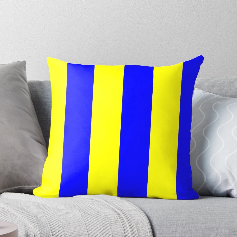 Vibrant maritime signal flags pillow with nautical alphabet collection