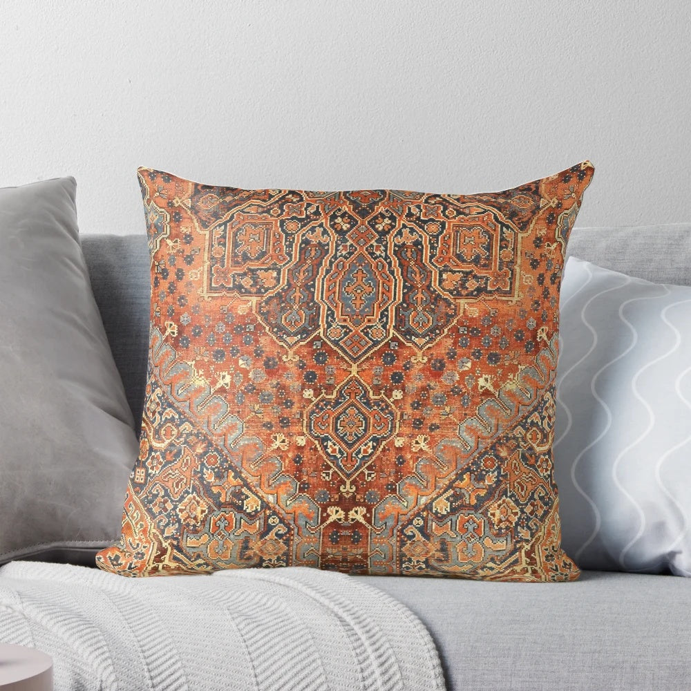 Beautifully crafted golden oriental heritage traditional Moroccan style pillow