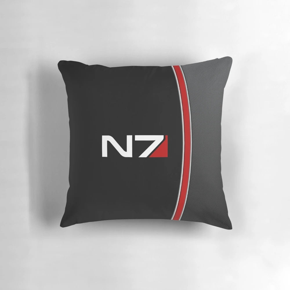 N7 Mass Effect emblem printed on a plush, comfortable pillow