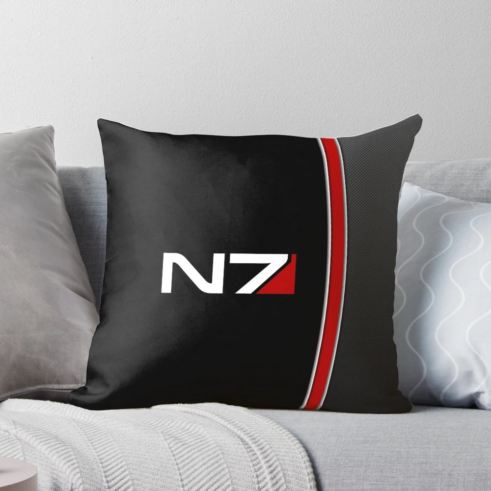 N7 Mass Effect emblem printed on a plush, comfortable pillow