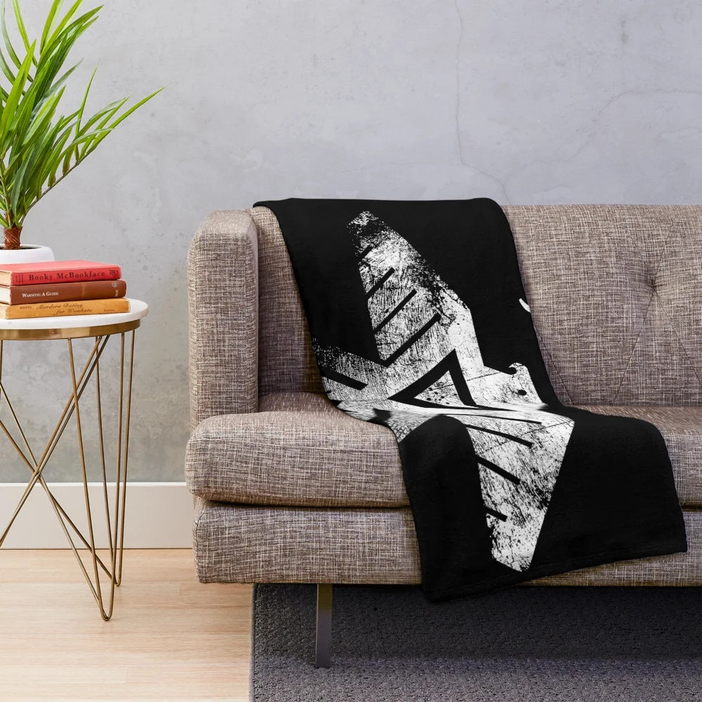 Ojibwe plush blanket with traditional thunderbird design
