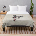 Orca Killer Whale Plush Blanket in Native American Pacific Northwest Tribal Art Style
