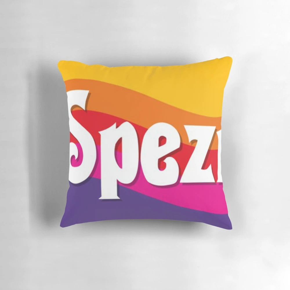 Cozy pillow featuring the iconic Paulaner Spezi beer logo, capturing the essence of Munich's vibrant beer scene.