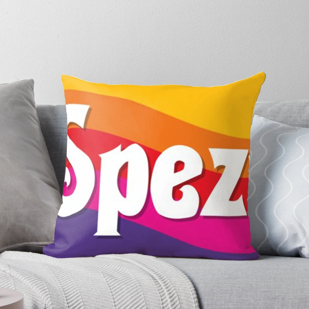 Cozy pillow featuring the iconic Paulaner Spezi beer logo, capturing the essence of Munich's vibrant beer scene.