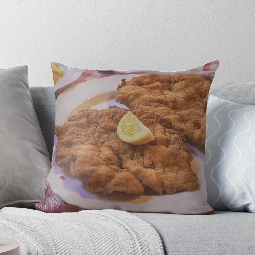 Delicious pork wiener schnitzel, a traditional Austrian dish