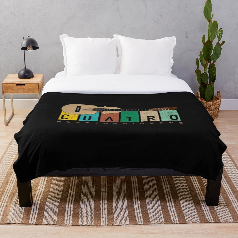 Puerto Rican Cuatro Puertorriqueno Plush Blanket