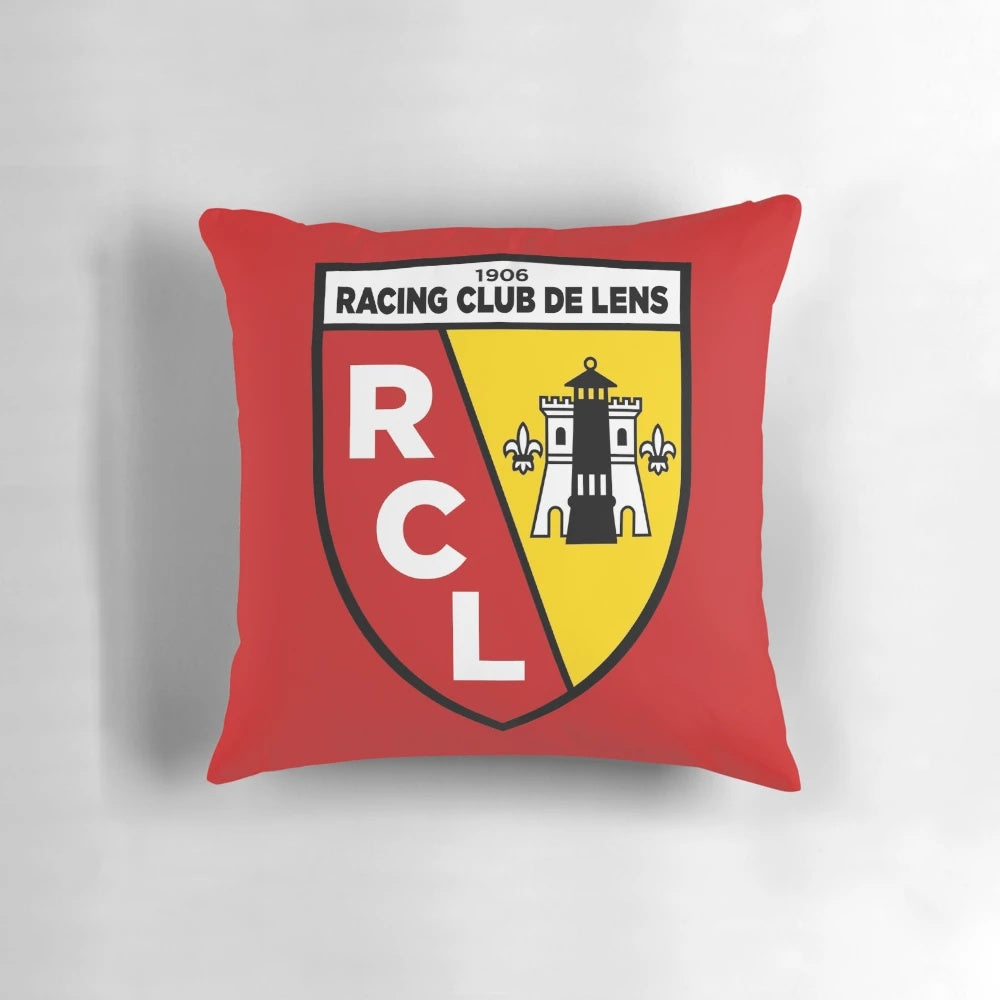 Vibrant RC Lens Pillow featuring the club's logo and colors