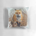 Closeup image of a red fox against a natural background