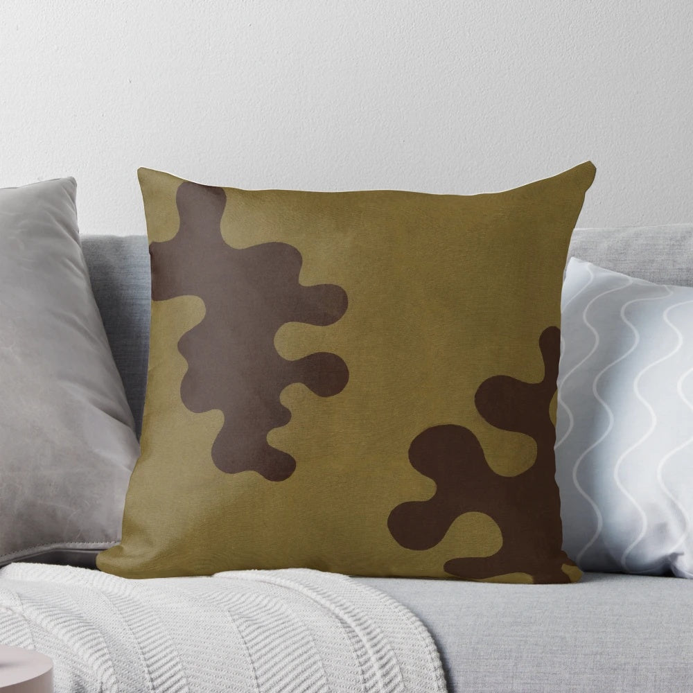 Vintage RKKA amoeba yellow-brown camouflage pattern pillow, a piece of Soviet military history
