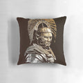 A detailed portrait of a Roman centurion, showcasing the intricate armor and helmet of an ancient Roman soldier.