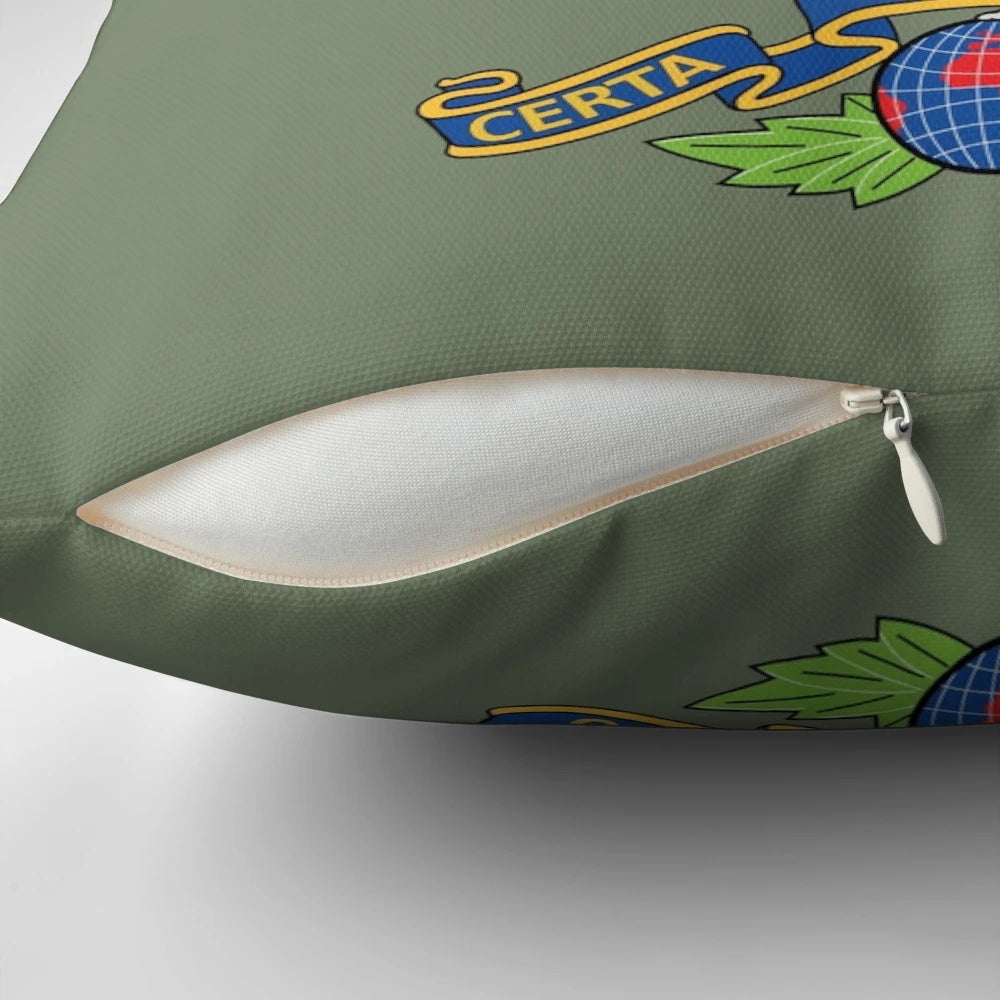 Pillow featuring the official emblem and insignia of the Royal Corps of Signals, the British Army's signals regiment.