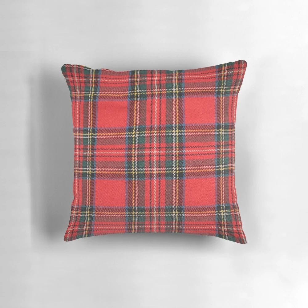 Cozy royal stewart tartan pattern pillow made of high-quality scottish wool