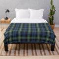 Plush tartan blanket with ancient Scottish clan design