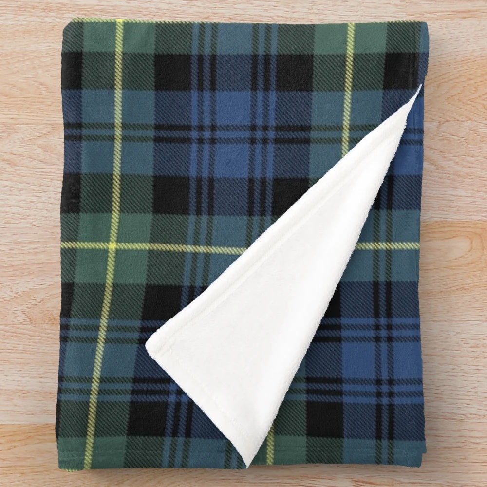 Plush tartan blanket with ancient Scottish clan design