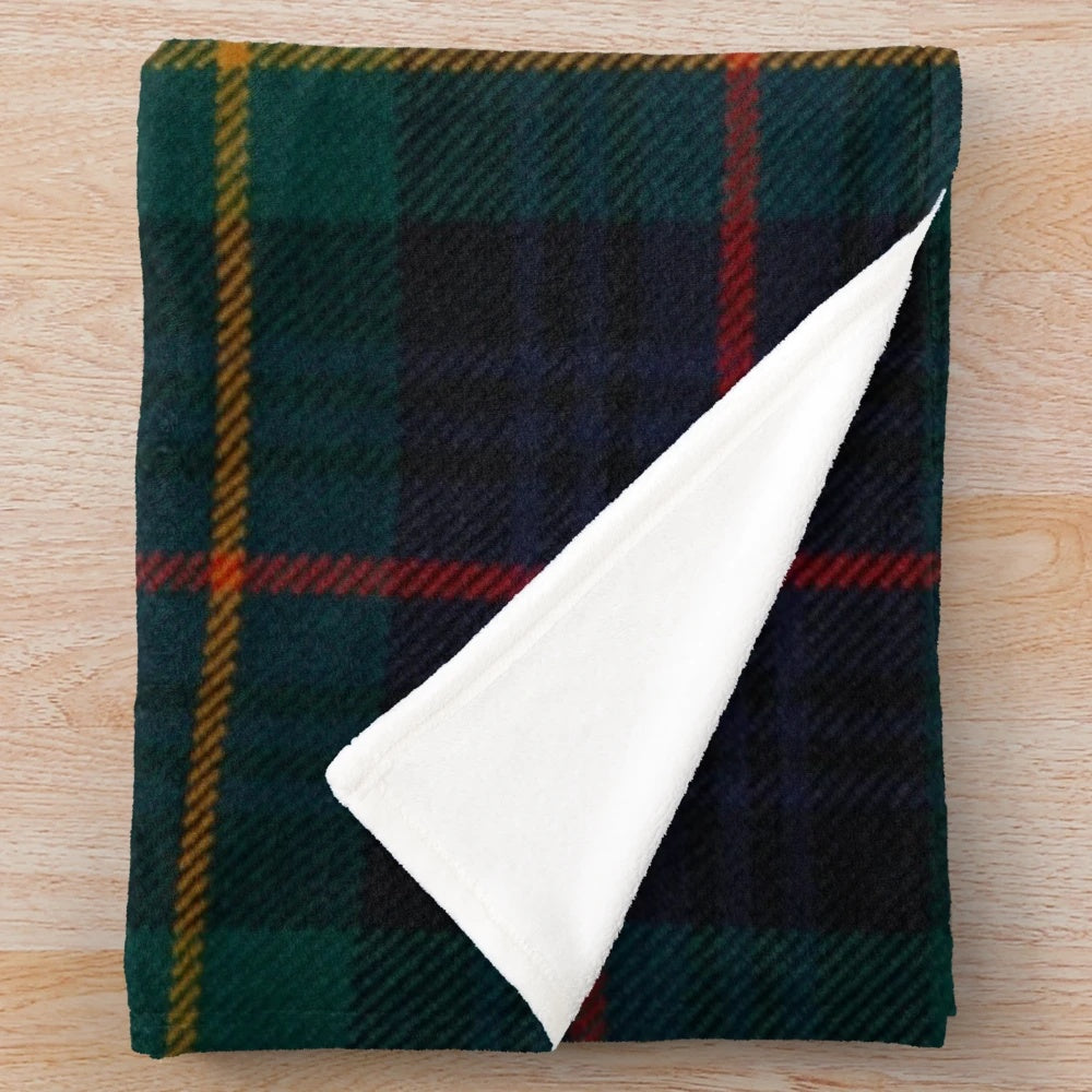 Authentic Scottish tartan plaid blanket with a cozy, soft texture