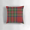 Royal Stewart tartan pattern pillow with red, green, and blue colors