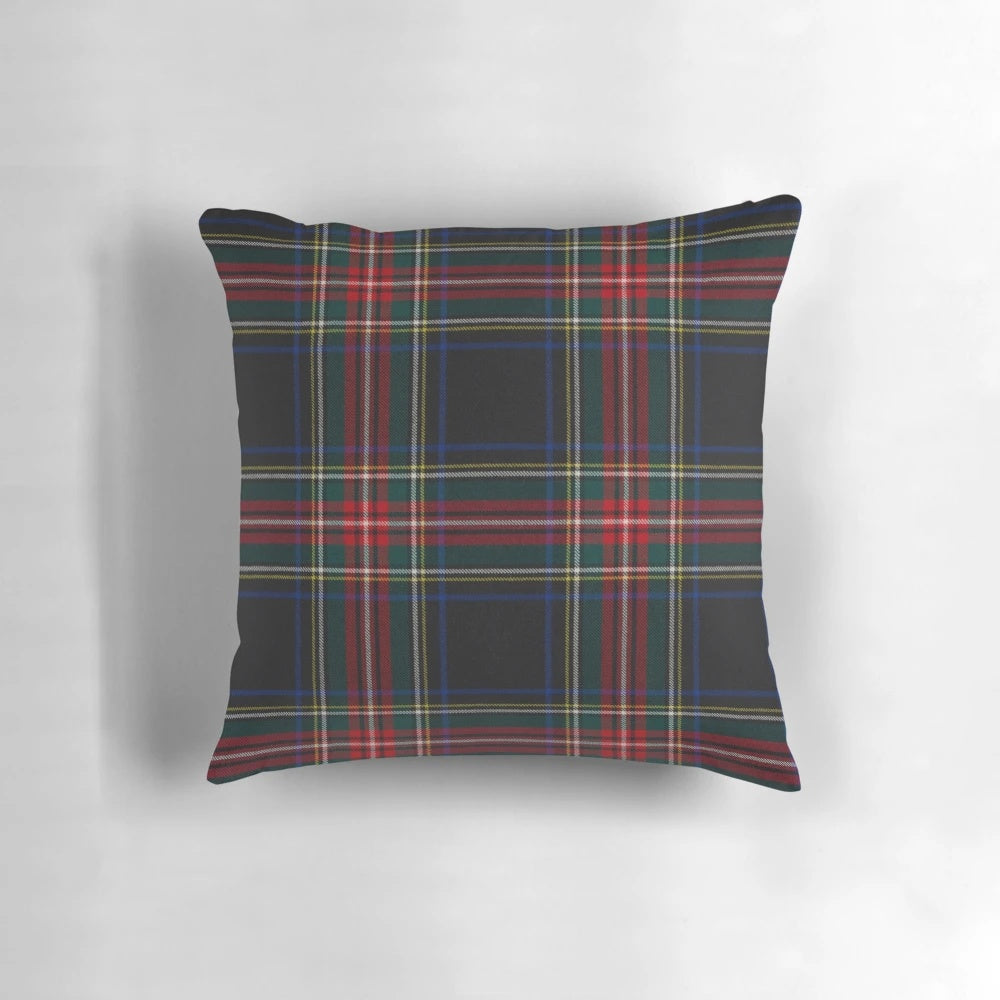 Stewart Black Scottish Tartan Pillow