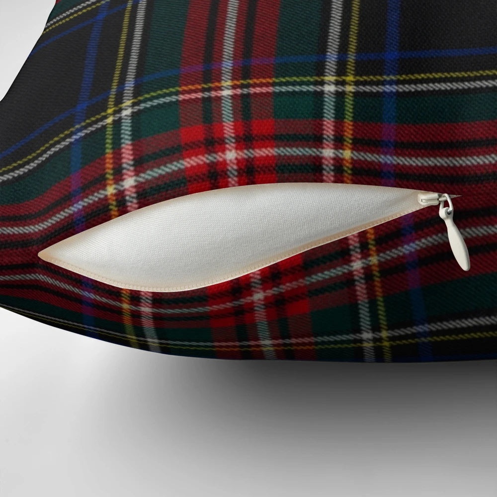Stewart Black Scottish Tartan Pillow