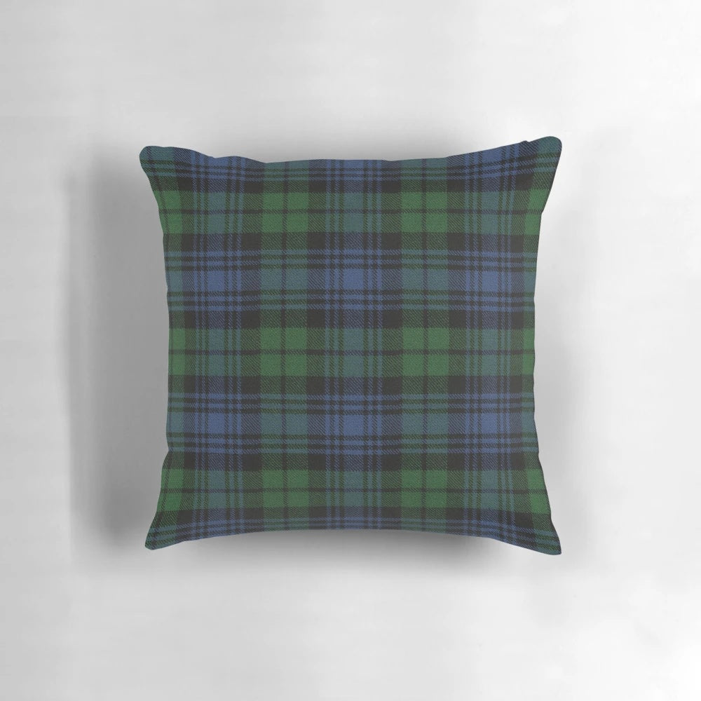 Black Watch ancient Scottish tartan pattern printed on a high-quality pillow