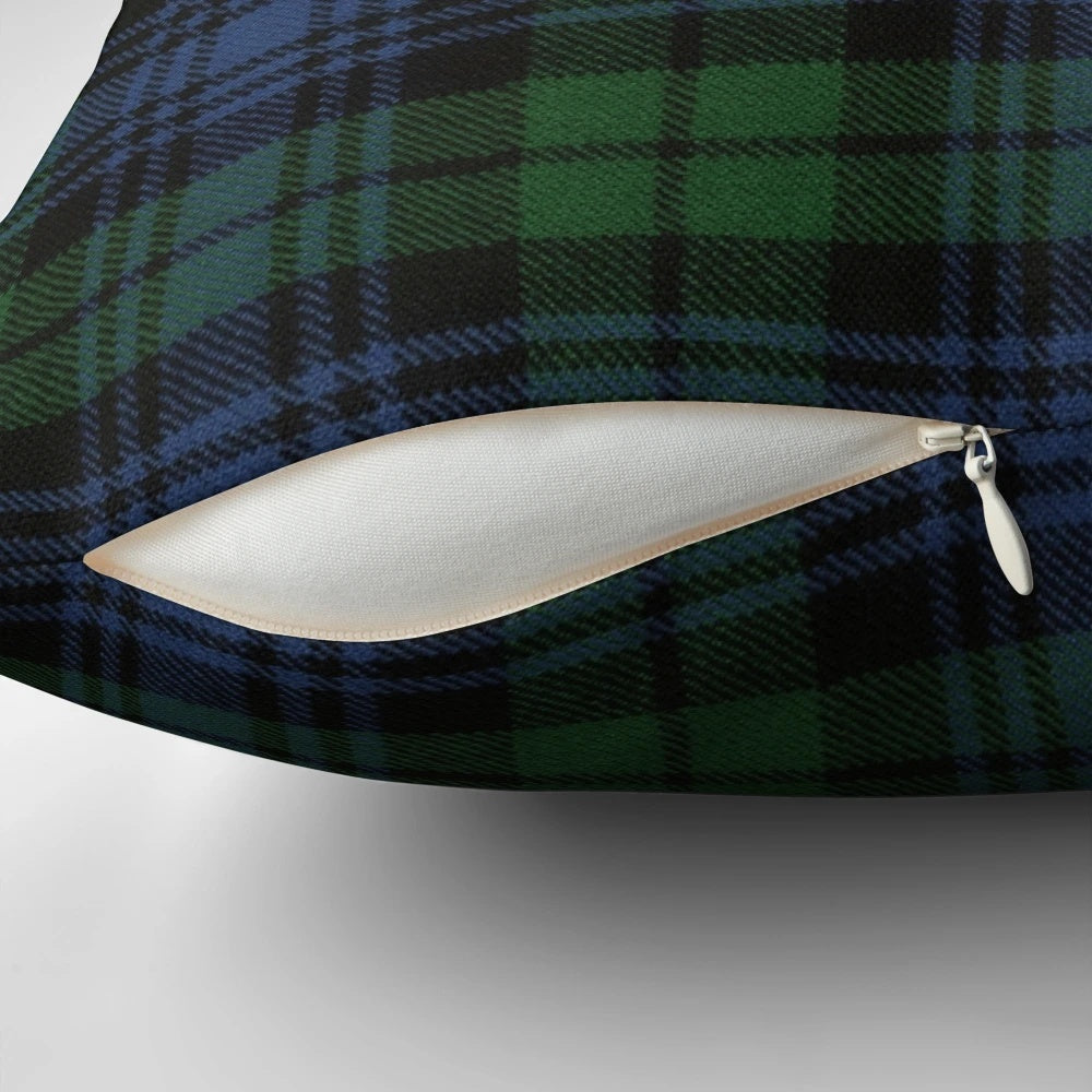 Black Watch ancient Scottish tartan pattern printed on a high-quality pillow