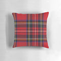 Pillow featuring the iconic Royal Stewart Scottish tartan pattern