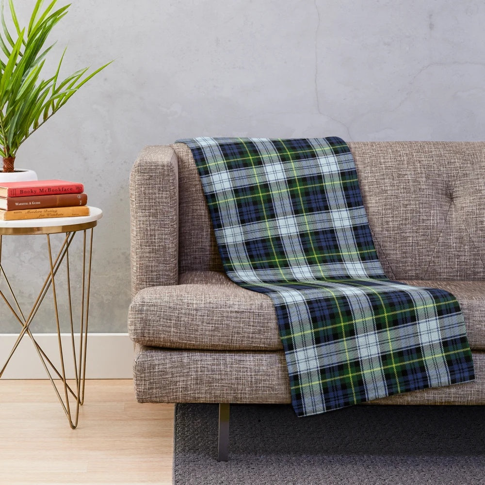Cozy plush blanket featuring the iconic Scottish Gordon tartan pattern
