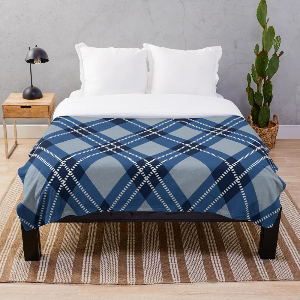 Soft, plush scottish tartan pattern blanket