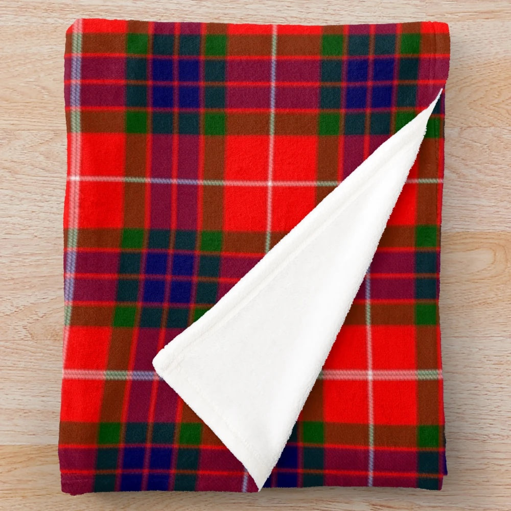Plush blanket featuring the Scottish tartan pattern of the Simpson surname