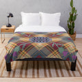 Scottish thistle tartan plush blanket