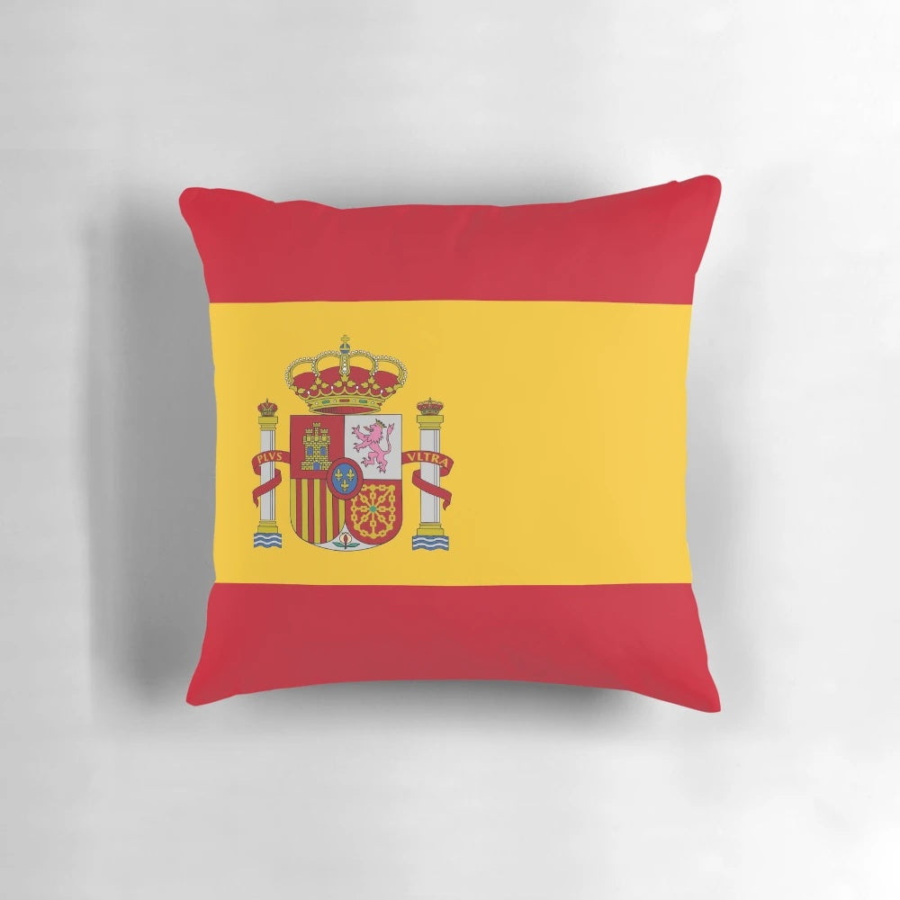 Vibrant Spanish flag pillow for patriotic home decor