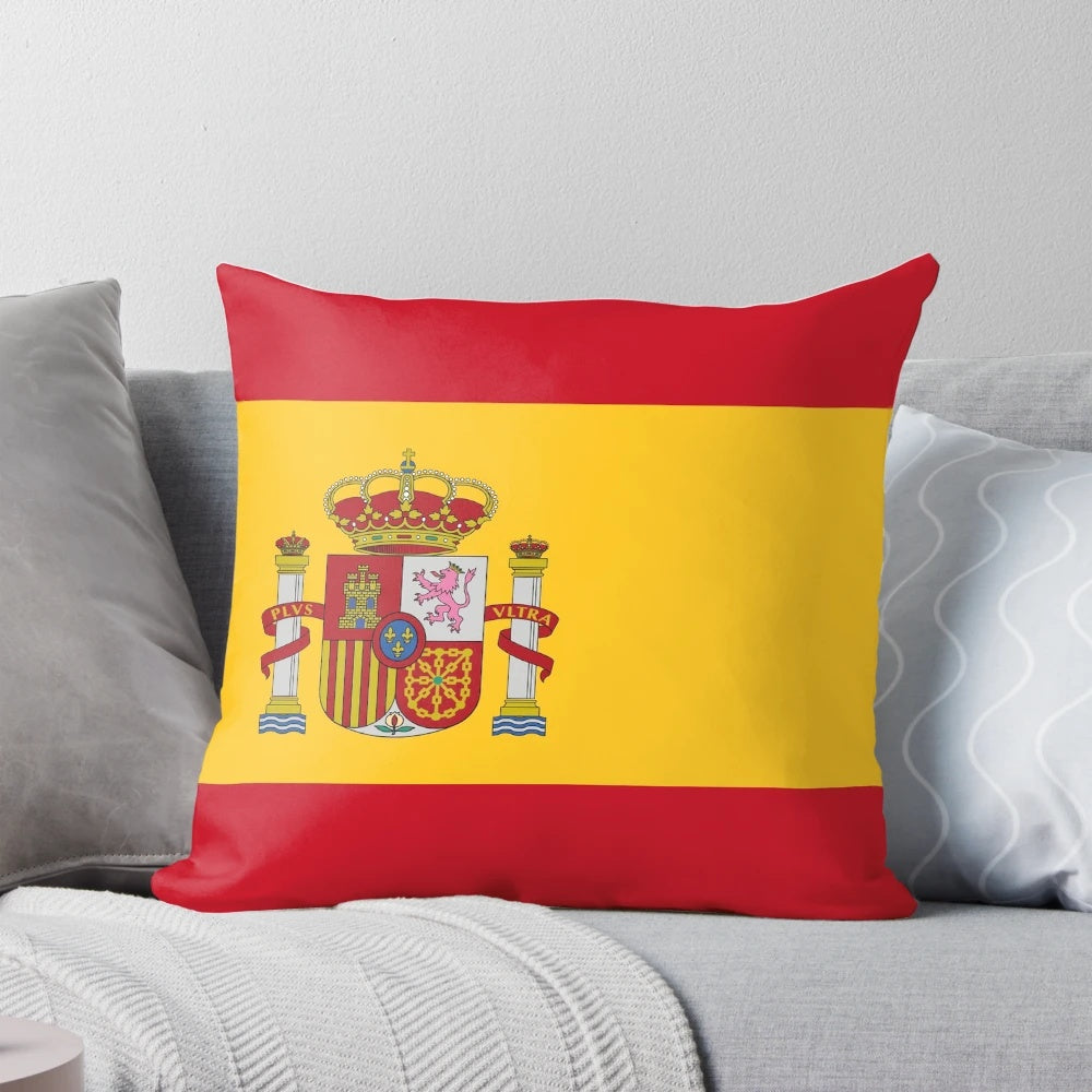 Vibrant Spanish flag pillow for patriotic home decor