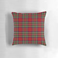 Red Tartan Pillow with the Traditional Stewart Clan Tartan Pattern