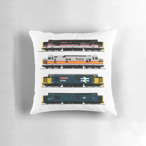 Class 37 locomotive-inspired pillow for railway and train enthusiasts