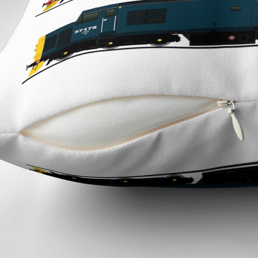 Class 37 locomotive-inspired pillow for railway and train enthusiasts