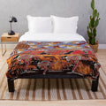 Plush blanket featuring Uluru inspired aboriginal art design