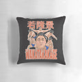 Vibrant WAKATAKAKAGE SUMO Pillow featuring a Japanese wrestler in traditional sumo attire