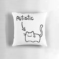 Soft, plush autistic cat-themed pillow for therapeutic comfort and autism awareness