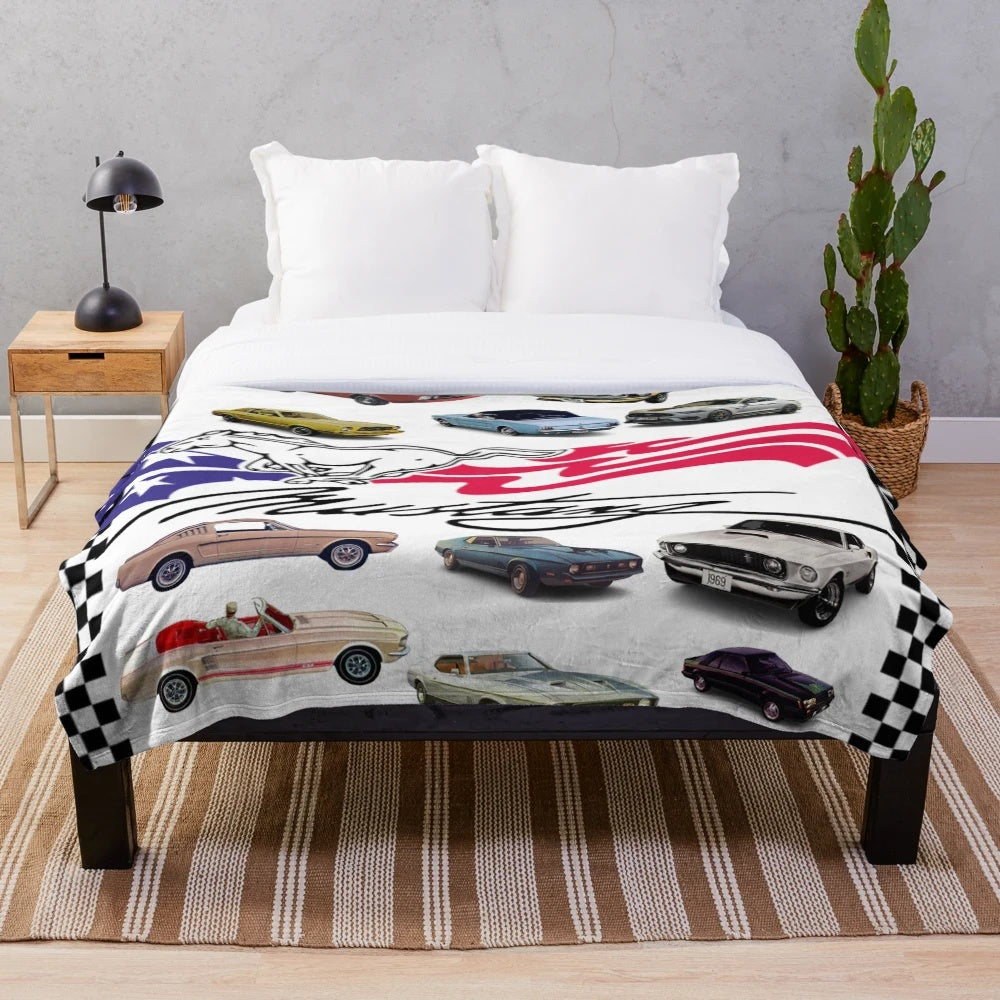 Ford Mustang Plush Blanket for Car Enthusiasts
