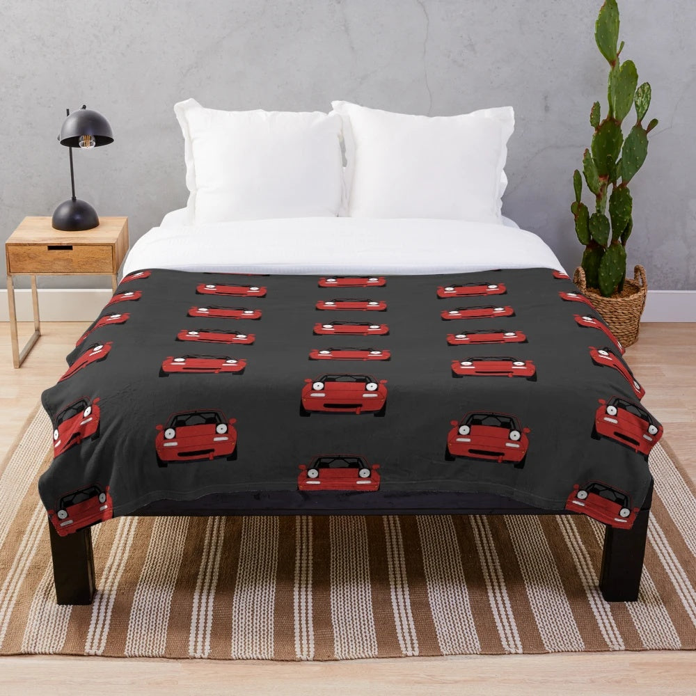 Miata Plush Blanket with Automotive Design