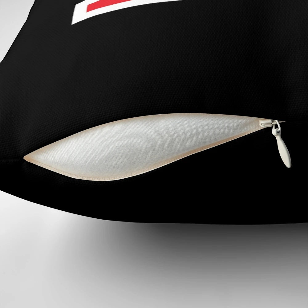 NISSAN GTR-themed pillow with stickerbomb design