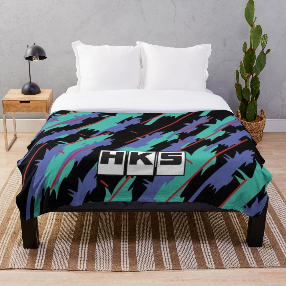 Automotive-inspired plush blanket for home and bedroom
