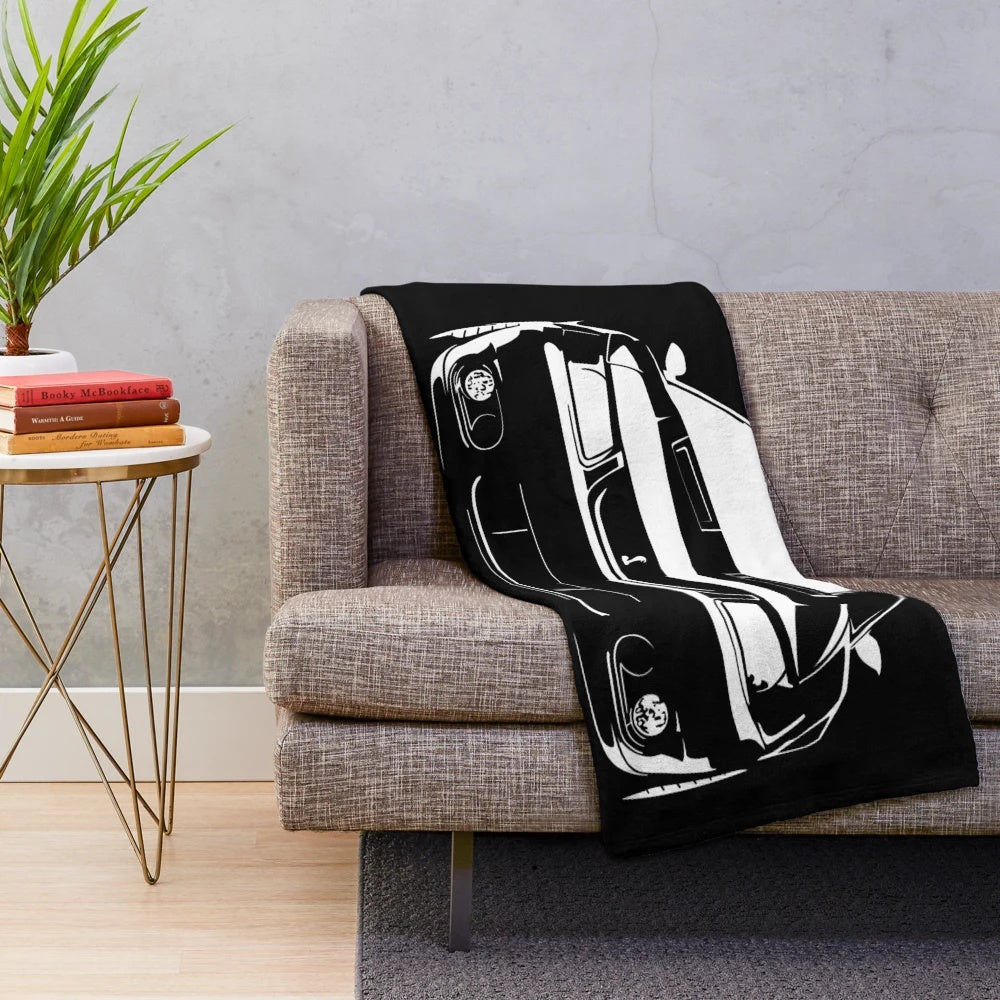 Plush blanket with Ford Mustang Cobra Terminator design