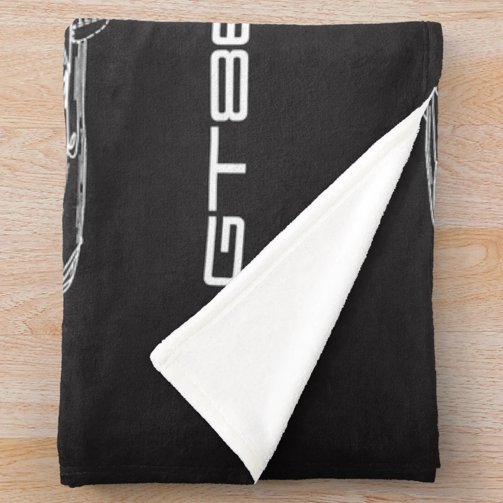 Plush blanket with Toyota GT86/Subaru BRZ blueprint design