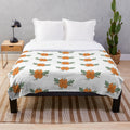 Autumn floral design plush blanket